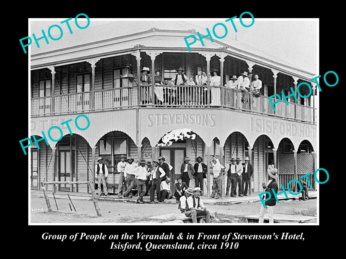 OLD LARGE HISTORICAL PHOTO OF ISISFORD QLD, VIEW OF STEVENSONS HOTEL c1910