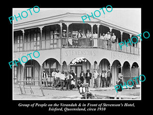 OLD LARGE HISTORICAL PHOTO OF ISISFORD QLD, VIEW OF STEVENSONS HOTEL c1910