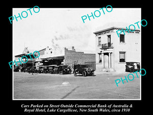 OLD LARGE HISTORICAL PHOTO OF LAKE CARGELLICOE NSW, VIEW OF MAIN STREET c1930