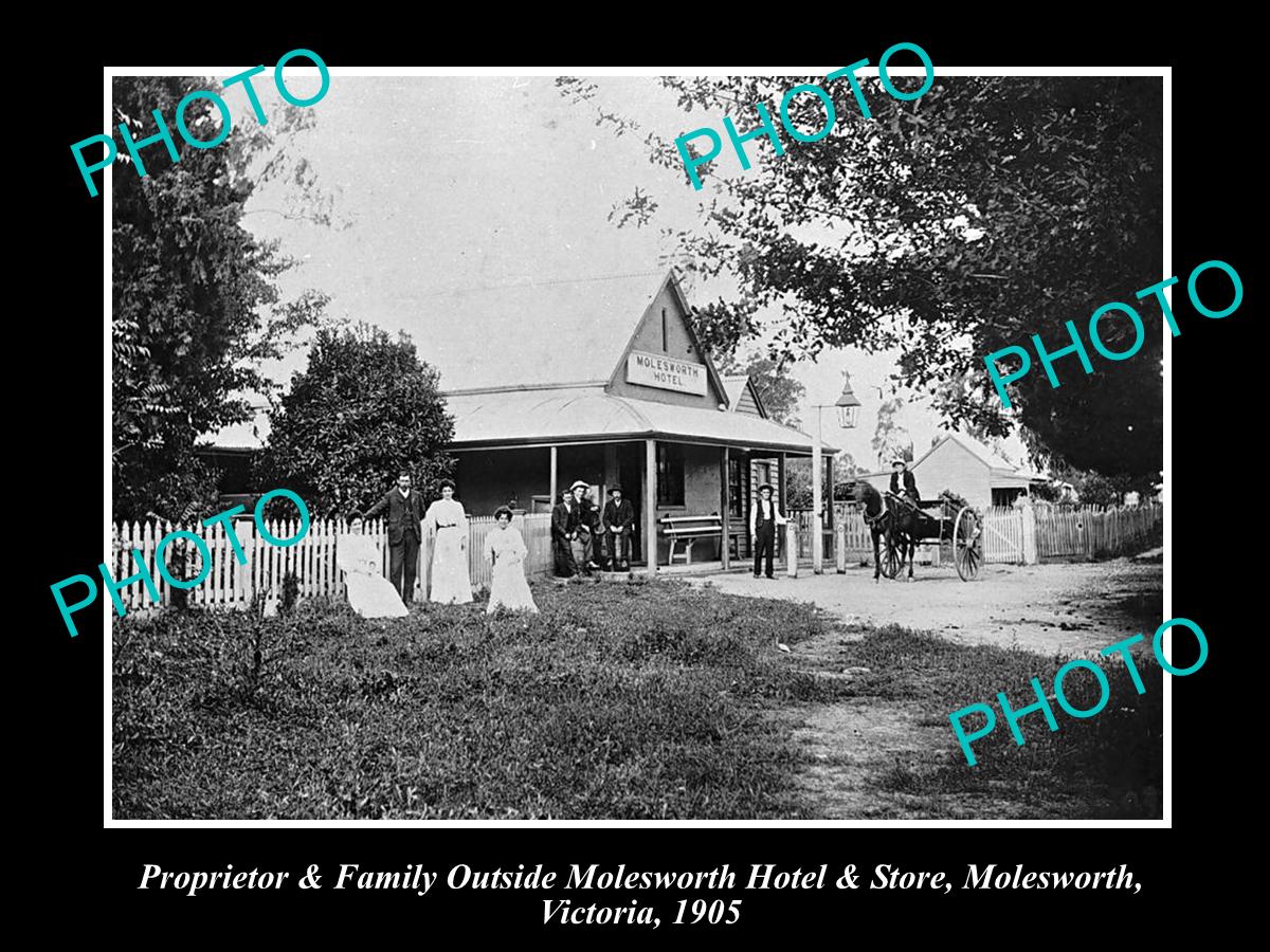 OLD LARGE HISTORICAL PHOTO OF MOLESWORTH VICTORIA, VIEW OF THE HOTEL c1905