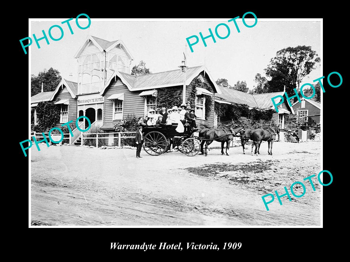 OLD LARGE HISTORICAL PHOTO OF WARRANDYTE VICTORIA, VIEW OF THE HOTEL c1909