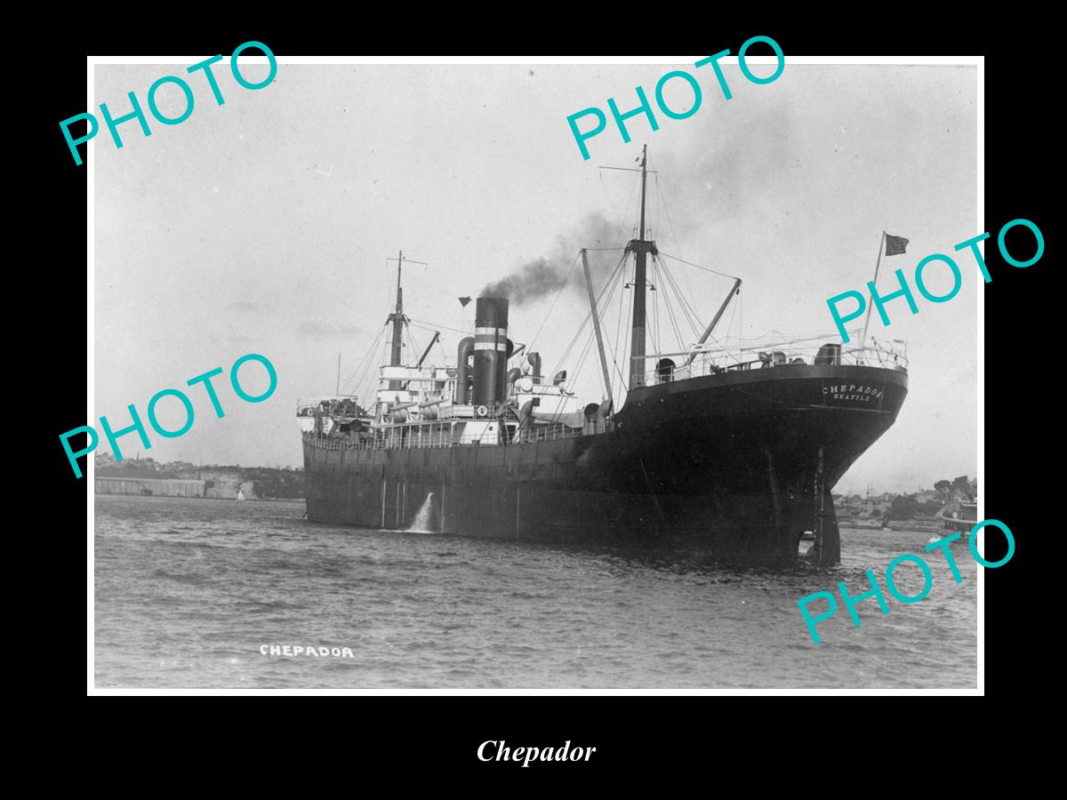 OLD LARGE HISTORIC MERCHANT SHIP PHOTO OF THE STEAMSHIP SS CHEPADOR c1920s