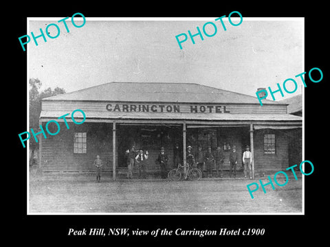 OLD LARGE HISTORICAL PHOTO OF PEAK HILL NSW, VIEW OF THE CARRINGTON HOTEL c1900