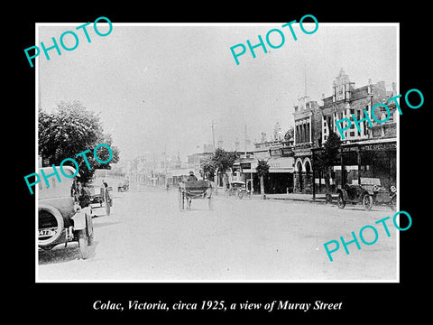 OLD LARGE HISTORICAL PHOTO OF COLAC VICTORIA, VIEW OF MURRAY STREET 1925