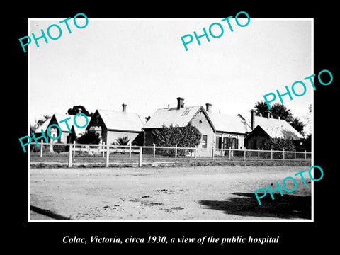 OLD LARGE HISTORICAL PHOTO OF COLAC VICTORIA, VIEW OF THE PUBLIC HOSPITAL c1930