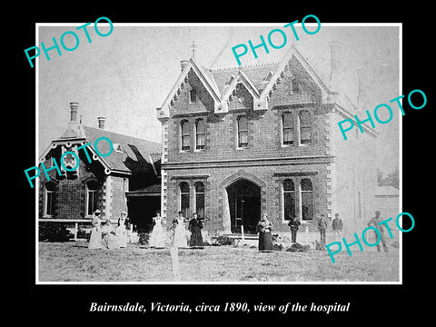 OLD LARGE HISTORIC PHOTO OF BAIRNSDALE VICTORIA, VIEW OF THE HOSPITAL c1890