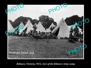 OLD LARGE HISTORIC PHOTO OF THE KILMORE AMRY CAMP, VICTORIA 1912, ANZAC SOLDIERS