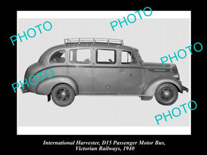 OLD LARGE PHOTO OF INTERNATIONAL HARVESTER D15 PASSENGER BUS, VICTORIAN RAILWAYS