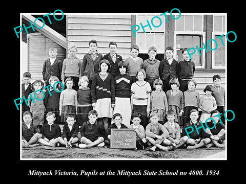 OLD LARGE HISTORIC PHOTO OF MITTYACK VICTORIA, PUPILS AT THE STATE SCHOOL 1934