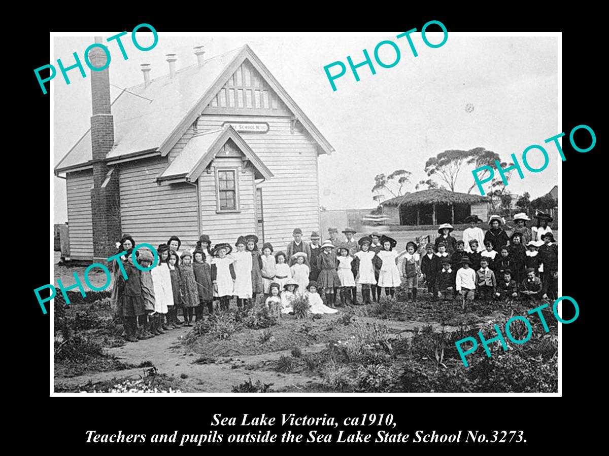 OLD LARGE HISTORIC PHOTO OF SEA LAKE VICTORIA, PUPILS AT THE STATE SCHOOL c1910