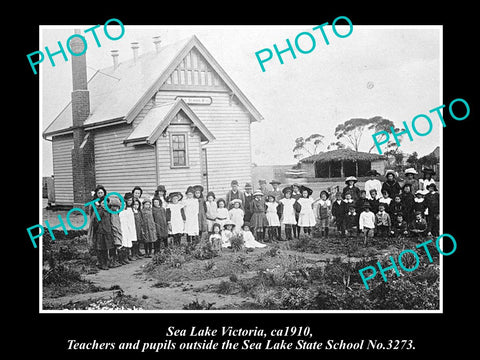 OLD LARGE HISTORIC PHOTO OF SEA LAKE VICTORIA, PUPILS AT THE STATE SCHOOL c1910