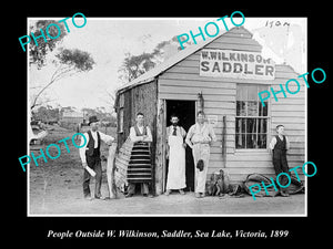 OLD LARGE HISTORIC PHOTO OF  SEA LAKE VICTORIA, WILKINSONS SADDLER SHOP c1899