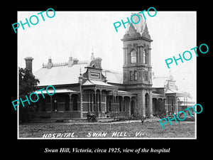 OLD LARGE HISTORIC PHOTO OF SWAN HILL VICTORIA, VIEW OF THE HOSPITAL c1925