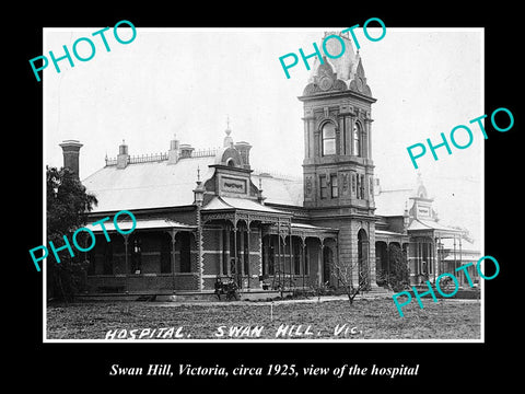 OLD LARGE HISTORIC PHOTO OF SWAN HILL VICTORIA, VIEW OF THE HOSPITAL c1925