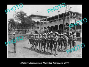 OLD LARGE HISTORIC PHOTO OF THE THURSDAY ISLAND MILITARY BARRACK c1917 QLD