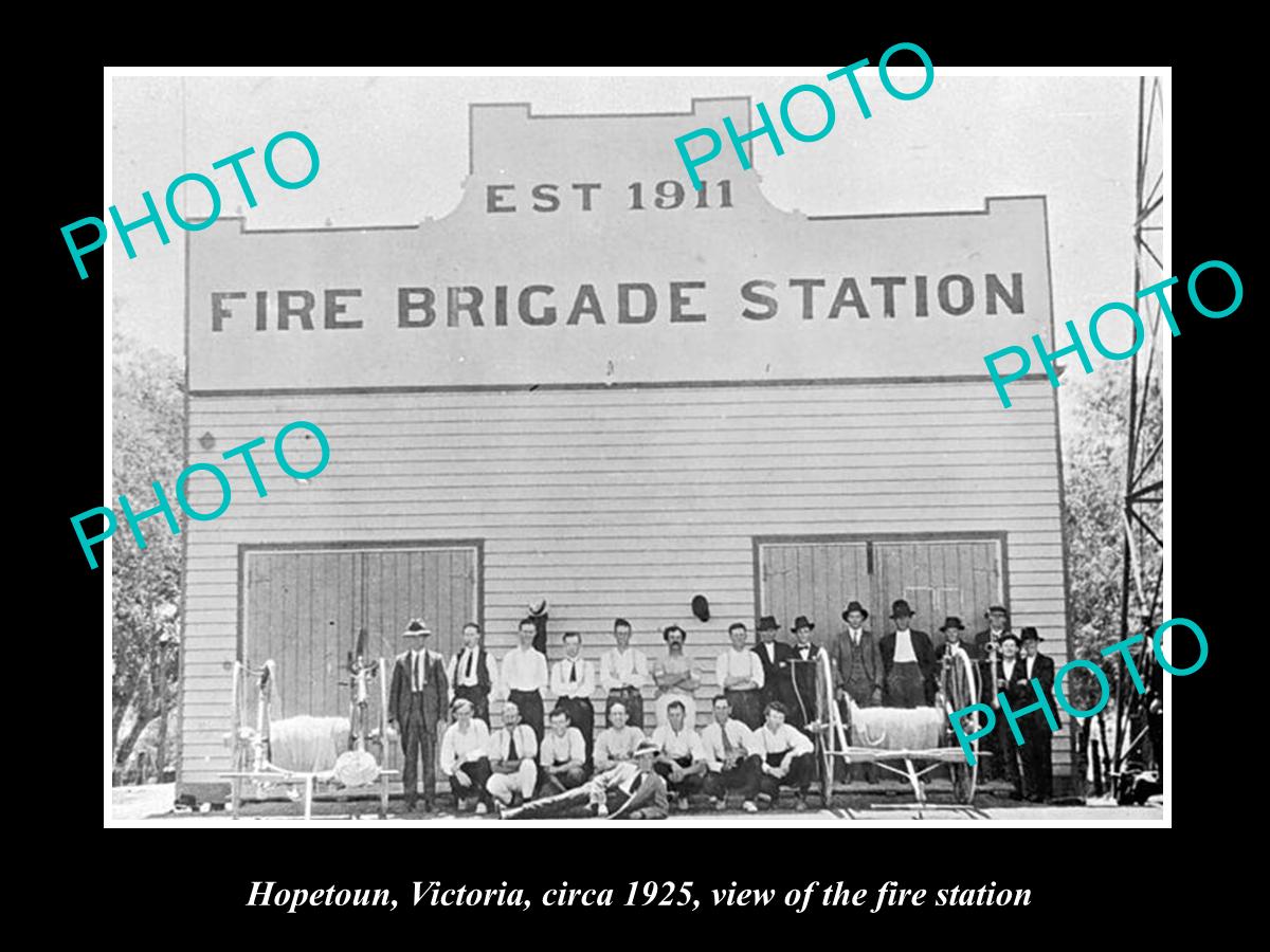 OLD LARGE HISTORIC PHOTO OF HOPETOUN VICTORIA, THE FIRE BRIGADE STATION c1925