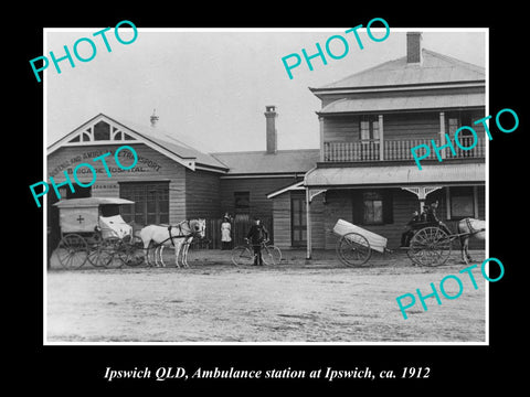 OLD LARGE HISTORIC PHOTO OF IPSWICH QLD, THE QLD AMBULANCE HOSPITAL c9112