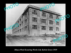 OLD LARGE HISTORIC PHOTO OF ITHACA WOOL SCOURING WORKS BUILDING c1919, QLD