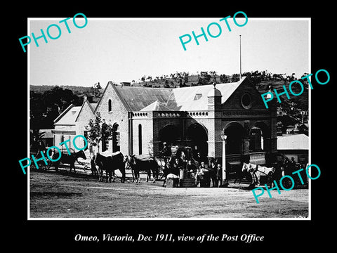 OLD LARGE HISTORIC PHOTO OF OMEO VICTORIA, VIEW OF THE POST OFFICE c1911