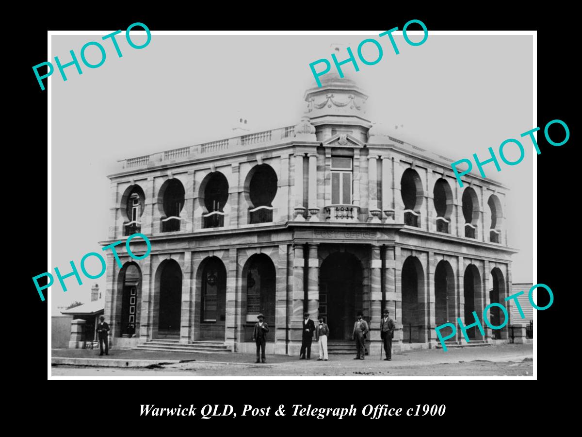 OLD LARGE HISTORIC PHOTO OF WARWICK QUEENSLAND, VIEW OF THE POST OFFICE c1900