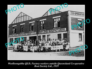 OLD LARGE HISTORIC PHOTO OF WOOLLOONGABBA, THE QUEENSLAND BOOT FACTORY c1919