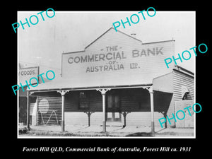 OLD LARGE HISTORIC PHOTO OF FOREST HILL QLD, COMMERCIAL BANK OF AUSTRALIA c1931