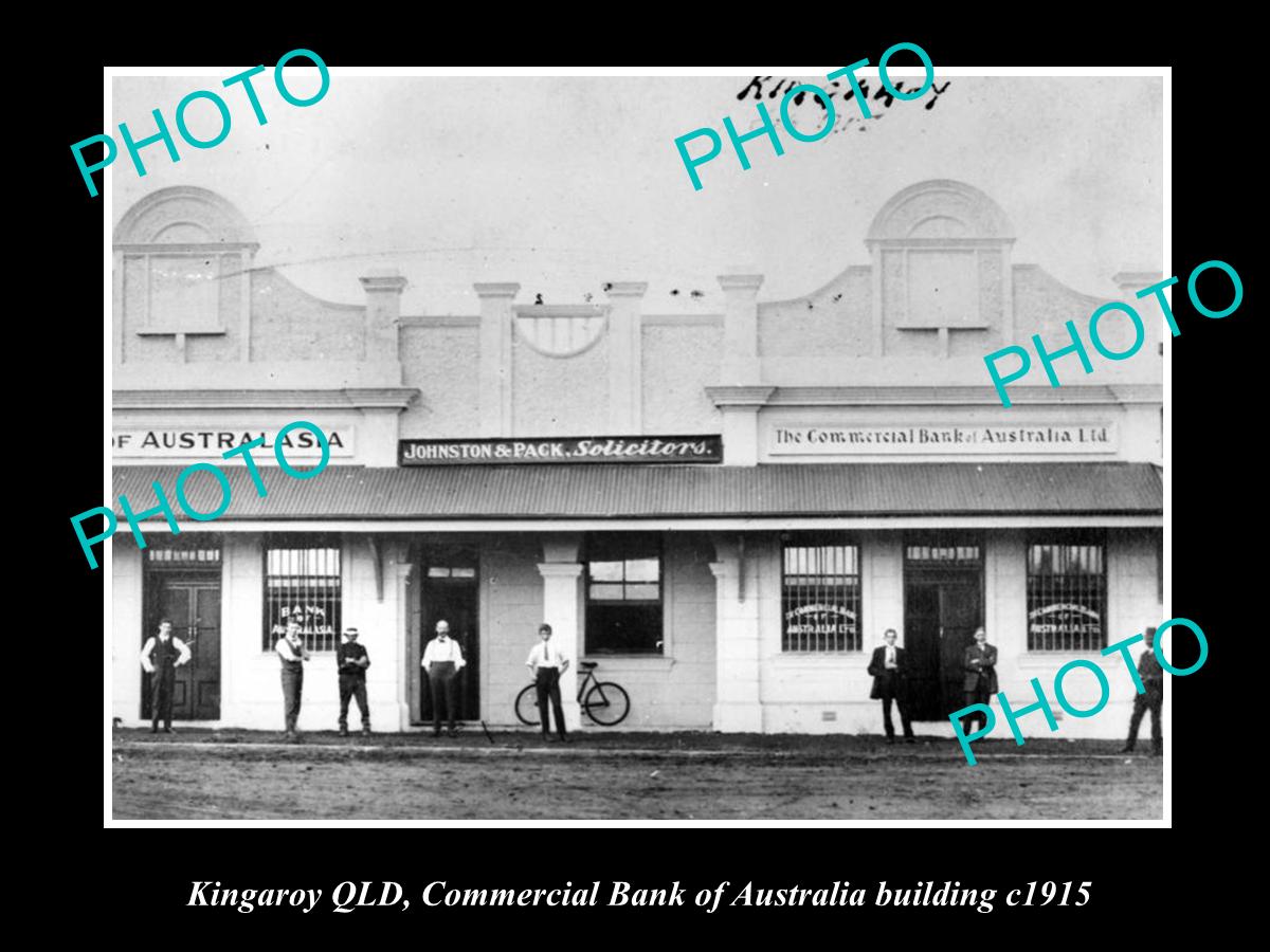 OLD LARGE HISTORIC PHOTO OF KINGAROY QLD, COMMERCIAL BANK OF AUSTRALIA c1915