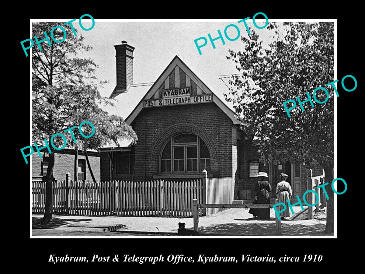 OLD LARGE HISTORIC PHOTO OF KYABRAM VICTORIA, VIEW OF THE POST OFFICE c1910