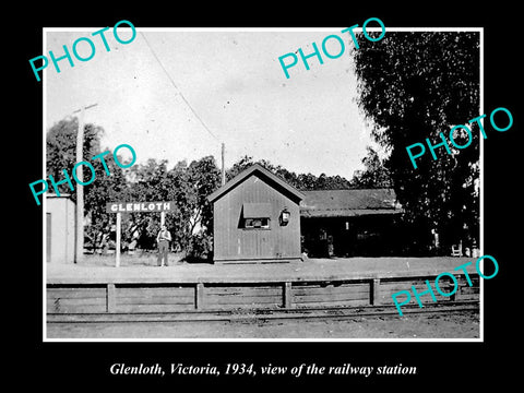 OLD LARGE HISTORIC PHOTO OF GLENLOTH VICTORIA, VIEW OF THE RAILWAY STATION 1934