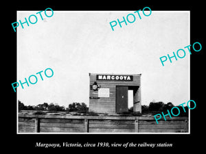 OLD LARGE HISTORIC PHOTO OF MARGOOYA VICTORIA, VIEW OF THE RAILWAY STATION 1930