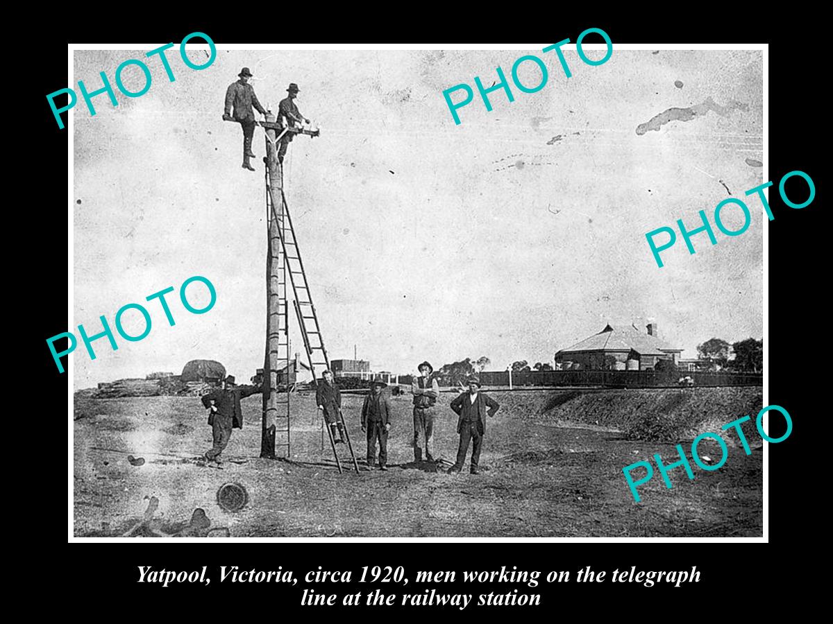 OLD LARGE HISTORIC PHOTO OF YATPOOL VICTORIA, VIEW OF THE RAILWAY STATION 1920