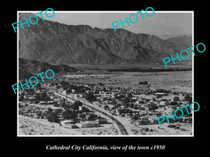 OLD LARGE HISTORIC PHOTO OF CATHEDRAL CITY CALIFORNIA, VIEW OF TOWNSHIP c1950