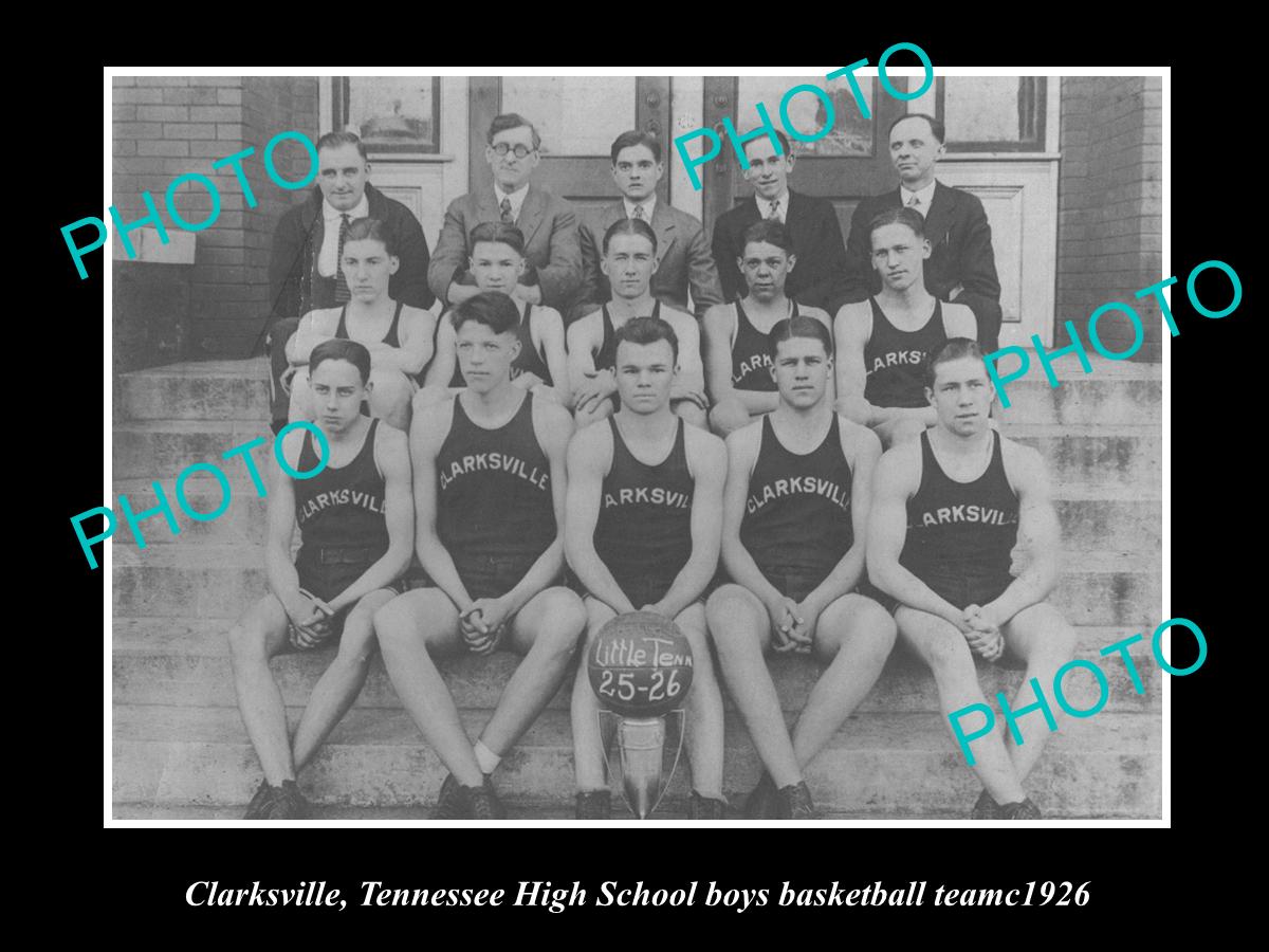 OLD HISTORIC PHOTO OF CLARKSVILLE TENNESSEE, HIGH SCHOOL BASKETBALL TEAM 1926