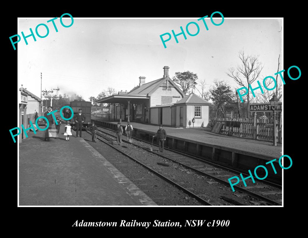OLD LARGE HISTORIC PHOTO OF ADAMSTOWN NSW, RAILWAY STATION, NEWCASTLE AREA c1900
