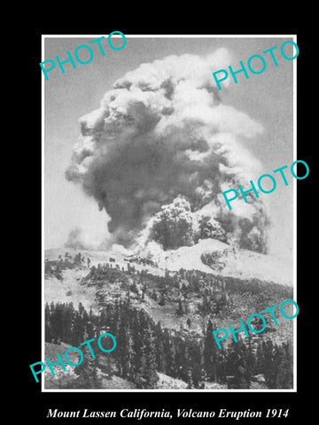 OLD LARGE HISTORIC PHOTO OF MOUNT LASSEN CALIFORNIA, VOLCANO ERUPTION c1914