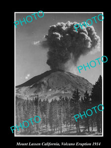 OLD LARGE HISTORIC PHOTO OF MOUNT LASSEN CALIFORNIA, VOLCANO ERUPTION c1914 1