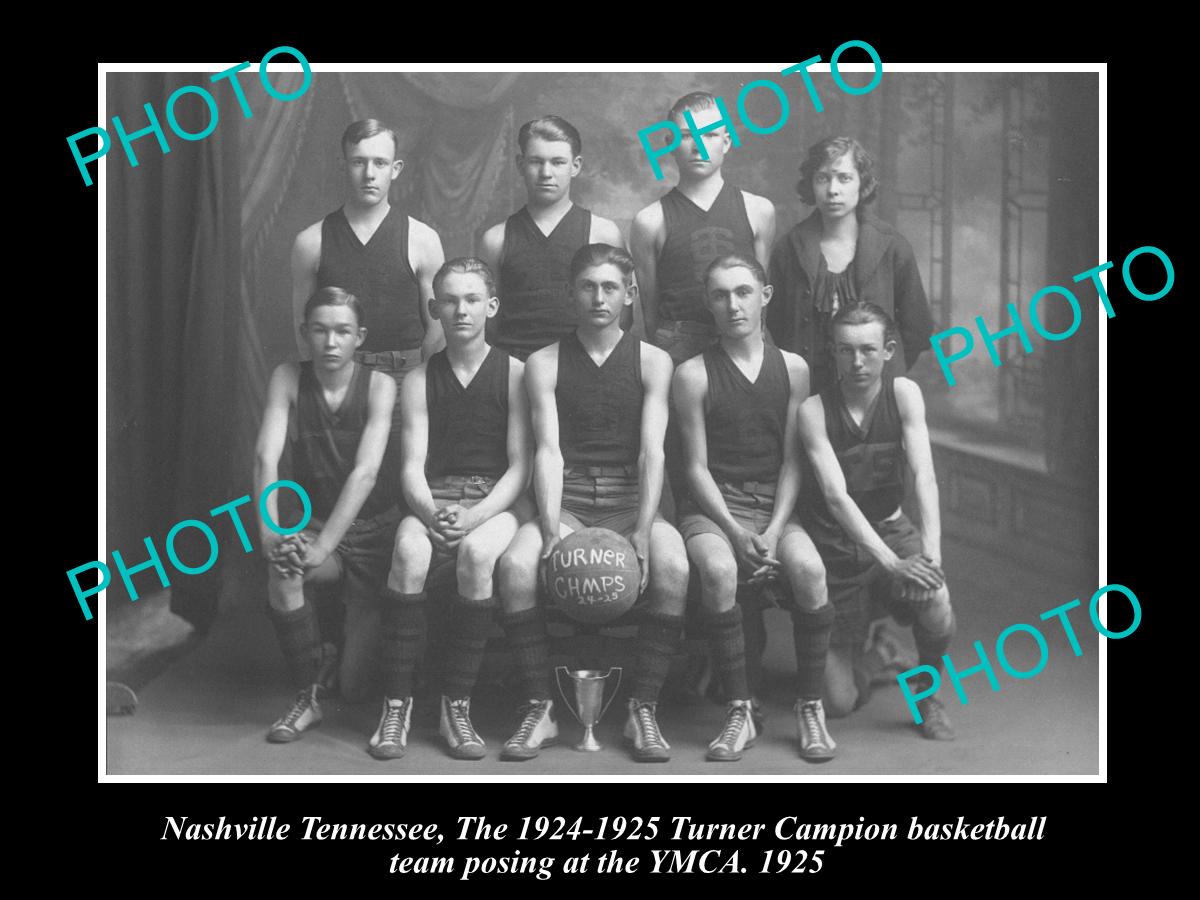 OLD LARGE HISTORIC PHOTO OF NASHVILLE TENNESSEE, THE YMCA BASKETBALLTEAM c1925