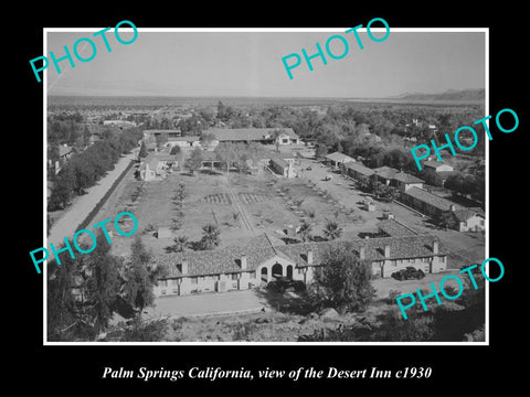 OLD LARGE HISTORIC PHOTO OF PALM SPRINGS CALIFORNIA, THE DESERT INN c1930