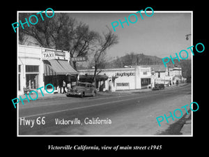 OLD LARGE HISTORIC PHOTO OF VICTORVILLE CALIFORNIA, VIEW OF MAIN STREET c1945