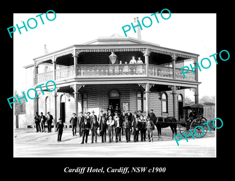 OLD LARGE HISTORIC PHOTO OF CARDIFF NSW, CARDIFF HOTEL c1900