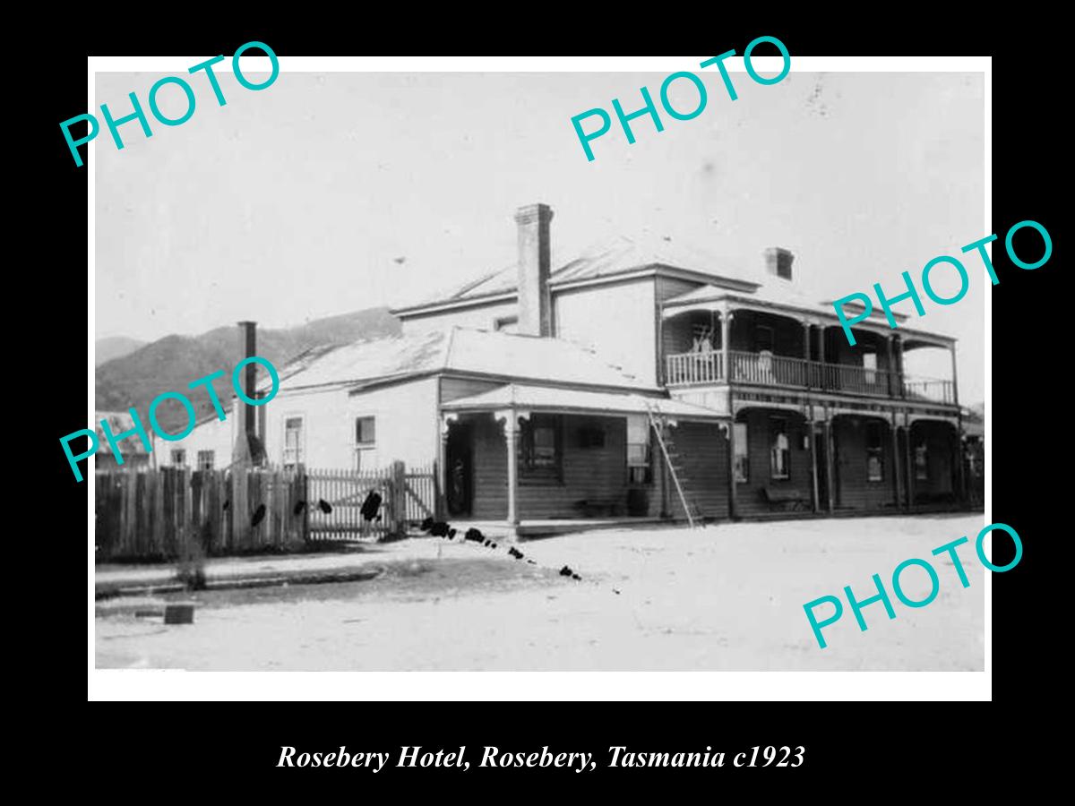 OLD LARGE HISTORIC PHOTO OF ROSEBERY TASMANIA, THE ROSEBERY HOTEL c1923