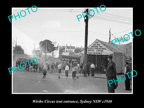OLD LARGE HISTORIC PHOTO OF WIRTHS CIRCUS TENT ENTRANCE, SYDNEY NSW c1940s 2