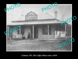 OLD LARGE HISTORIC PHOTO OF COHUNA VICTORIA, THE COFFEE PALACE STORE c1910