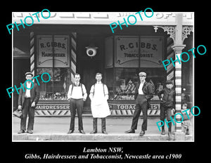 OLD LARGE HISTORIC PHOTO OF LAMBTON NSW, TOBACCO SHOP c1900, NEWCASTLE AREA
