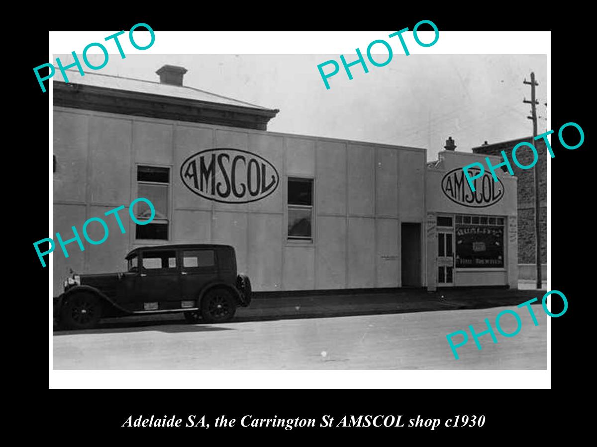 OLD HISTORIC PHOTO OF ADELAIDE SA, AMSCOL MILK & DAIRY SHOP, CARRINGTON St c1930