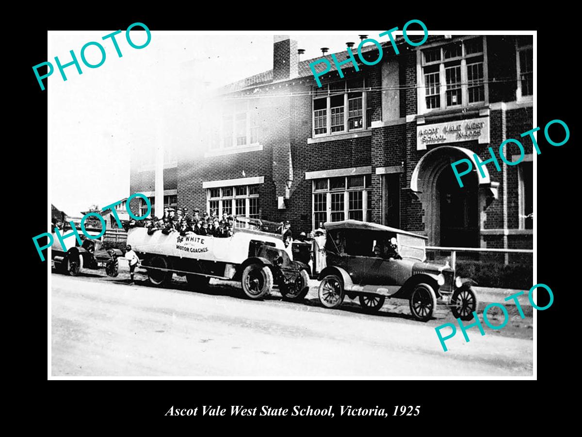 OLD LARGE HISTORIC PHOTO OF ASCOT VALE WEST STATE SCHOOL, VICTORIA c1925