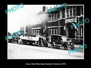 OLD LARGE HISTORIC PHOTO OF ASCOT VALE WEST STATE SCHOOL, VICTORIA c1925