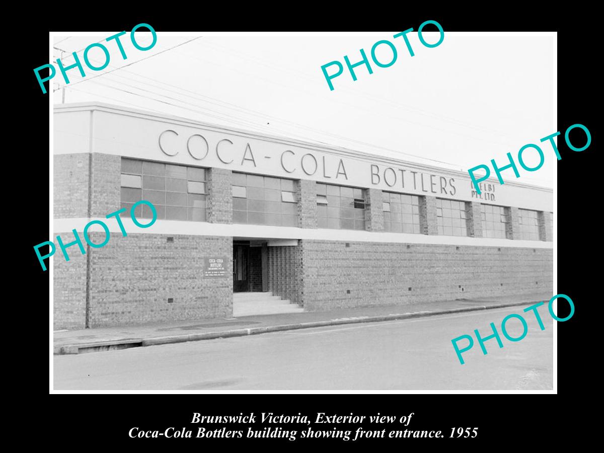 OLD LARGE HISTORIC PHOTO OF BRUNSWICK VICTORIA, THE COCA COLA FACTORY c1955