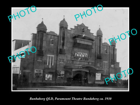 OLD LARGE HISTORIC PHOTO OF BUNDABERG QLD, VIEW OF THE PARAMOUNT THEATRE c1930