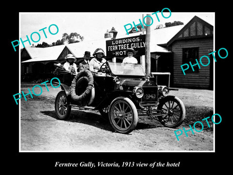 OLD LARGE HISTORIC PHOTO OF FERNTREE GULLY VICTORIA, VIEW OF TOWN HOTEL c1913